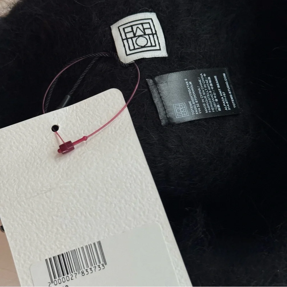 TOTEME Alpaca wool-blend Knit beanie Black - Picture 6 of 6